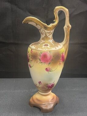 Antique Royal Nishiki Nippon Hand-Painted Ewer, 1906-1921